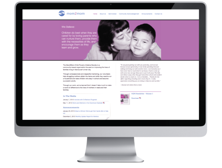 Mom2Mom Child Poverty Initiative Society Website