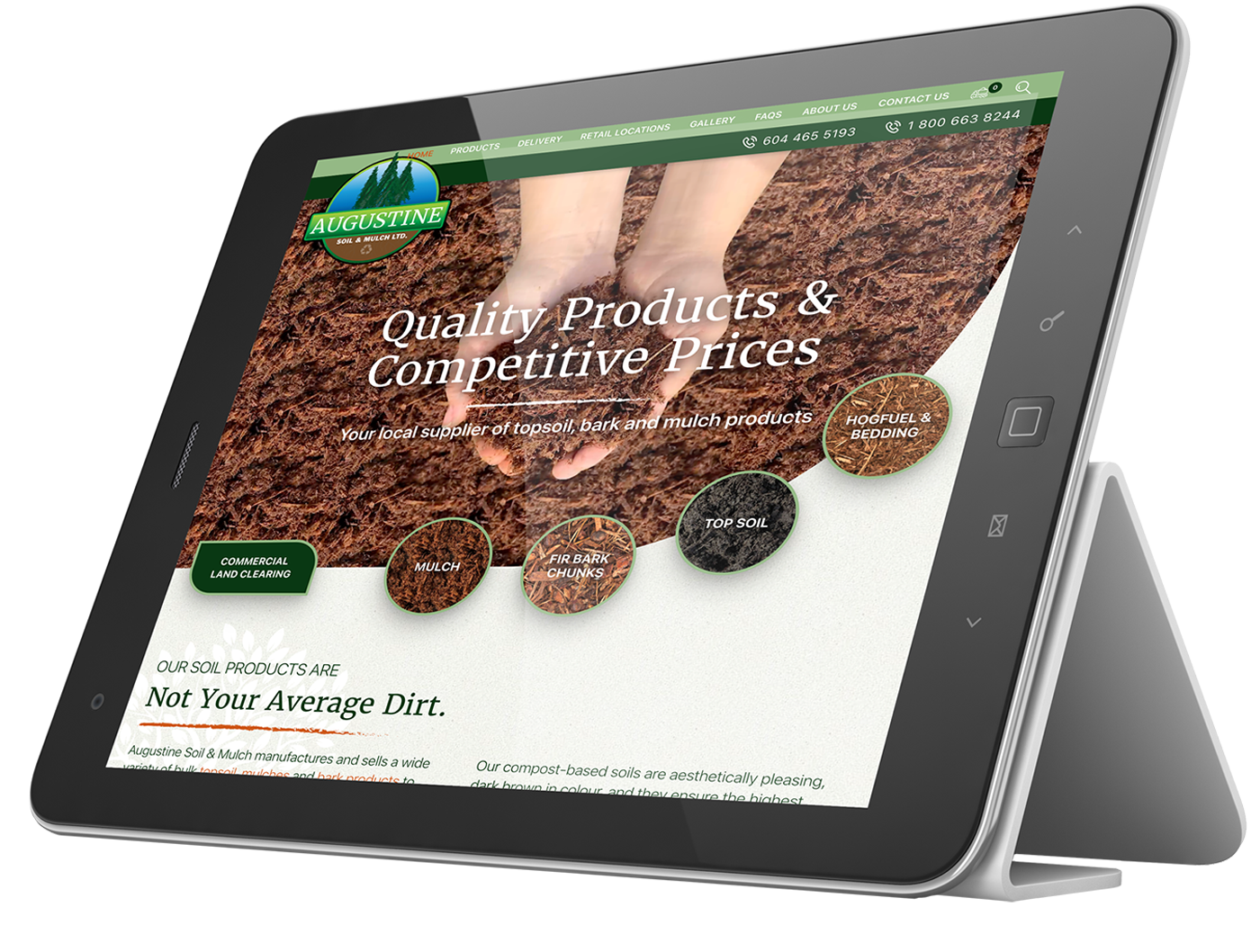augustine ipad website design