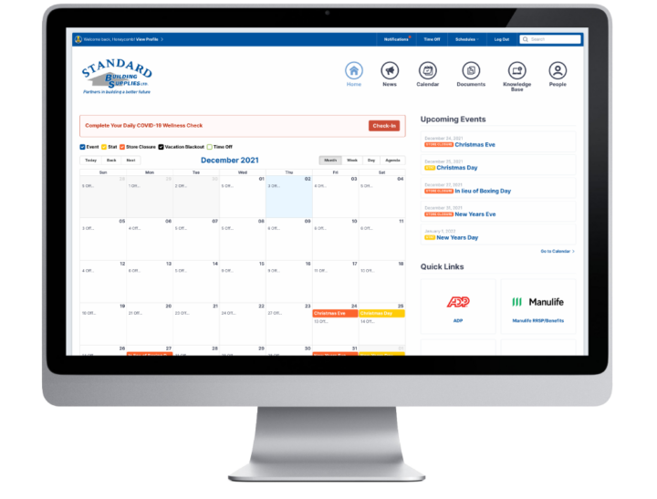 Standard Building Supplies Intranet